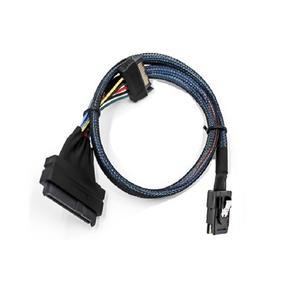 SFF-8639 MiniSAS 68Pin U.2 SFF8639 NVMe PCIe ke SFF-8087 Kabel Hard Disk SSD dengan Kabel Daya SATA 0.6m untuk Komputer - Product Image 4