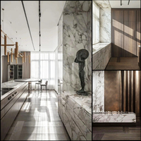 OEM Luxe Italie Calacatta Or Blanc Marbre Pour Comptoirs d'Évier de Cuisine Salon Panneau Mural Carrelages Villa Décoration