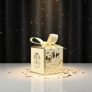 Elegante Caja de <span class=keywords><strong>Regalo</strong></span> con Diseño de Tulipán en Dorado y Beige, con Cinta, para Recuerdos de Boda, Regalos Navideños, Dulces, Empaque Decorativo de Alta Calidad - Product Image 6
