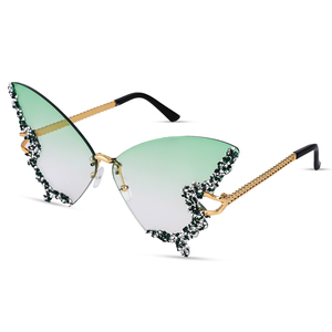Estados Unidos nuevas gafas de sol sin montura de diamantes con forma de mariposa, gafas de sol exageradas con personalidad a la moda para mujer 166 BETL - Product Image 2