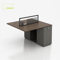 Bureau modulaire en métal avec finition imitation bois, pour 2, 4, 6 ou 8 personnes, poste de travail collaboratif, mobilier de bureau pour espaces ouverts, personnel de bureau