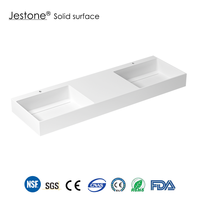 Nuevo Lavabo Moderno de Superficie Sólida con Drenaje Oculto - Salida Invisible, Estilo Minimalista, Fácil de Limpiar para Baño y Hospital