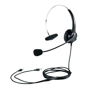 Customize RJ9 Crystal Plug Wired Headset Headphones with Flexieble Microphone for Desk Phones