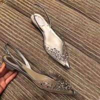 Chaussures à talons hauts pour femmes, nouvelle conception, brillantes, ornées de strass, bout pointu, creuses, pour le bureau, le parlement, l'occupation, élégance féminine