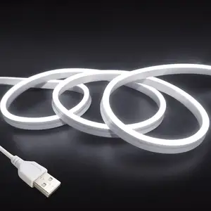 Weicao 5V USB LED Neon Strip Light Single Color Flexible Waterproof Neon LED Rope Lights for Indoor Outdoor Decoration