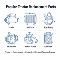 Pièces de rechange pour tracteurs séries 6000, 7000, 8000, 9000 : Démarreur, Radiateur (références M810324, RE271437, AT382708) – Pièces pour machines agricoles