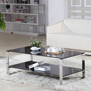 Italy Minimalist Light Luxury Stainless Steel and <strong>Glass</strong> <strong>Coffee</strong> <strong>Table</strong> for Office or Living Room Guest Use - Product Image 1