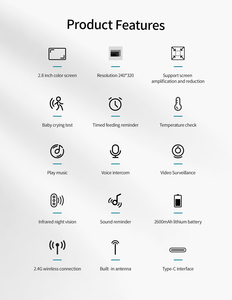 Vente chaude 2.8 pouces Vision nocturne température alerte de cri bébé surveillance du sommeil et caméra Audio vidéo bébé moniteur <span class=keywords><strong>nounou</strong></span> pas de WIFI - Product Image 5