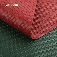 SANOSH Design de Luxe Tapis de Table Rectangulaire à Motif Tissé en Cuir PVC Antidérapant et Anti-Huile