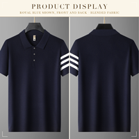 Chemises polo en tricot pour hommes grands et corpulents, manches courtes, bordure rayée, col en tricot, style business décontracté, vêtements d'été