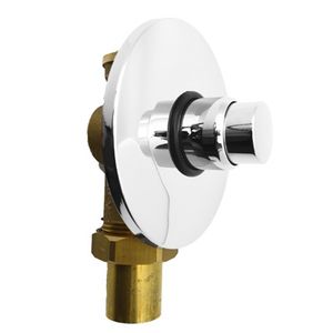 Medidor de flujo temporizado integrado de 1 pulgada con cuerpo de latón y acabado cromado para grifos. - Product Image 1