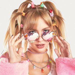 Gafas de Sol Punk Sin Montura 2022, Gafas de Sol Steampunk con Protección UV400 para Mujer, Gafas de Sol en Forma de Corazón - Product Image 1