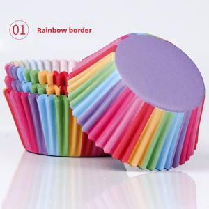 Venta caliente plataforma transfronteriza bandeja de papel para pastel cuadrado patrón colorido a prueba de grasa 'Snow Mei Niang' taza de papel para pastel de magdalenas - Product Image 6