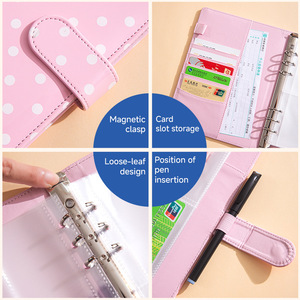 Carnet de comptabilité A5 en similicuir magnétique à feuilles mobiles avec logo personnalisé, pour planification financière et enregistrement de travail, avec plusieurs emplacements pour cartes - Product Image 5