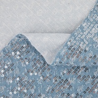 Vente en gros en ligne de denim durable, tendance, unique, déchiré, laminé, 100% coton, avec paillettes argentées, pour chemises et robes