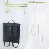 KABEEN-accesorios personalizados para tienda minorista, gancho de metal dorado con logotipo acrílico para sombrero de arranque, estante de exhibición de bolso