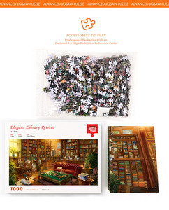 Puzzle personnalisé haut <span class=keywords><strong>de</strong></span> gamme 1000 pièces <span class=keywords><strong>Happy</strong></span> Mushroom Village 20x50cm, découpe <span class=keywords><strong>de</strong></span> précision, carton épais, revêtement mat UV, vente en gros OEM - Product Image 5