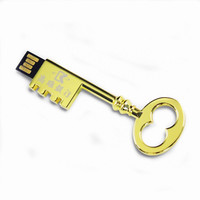 TD-001 Flash Drive USB bentuk kunci emas logam kualitas baik kustom profesional dengan harga pabrik
