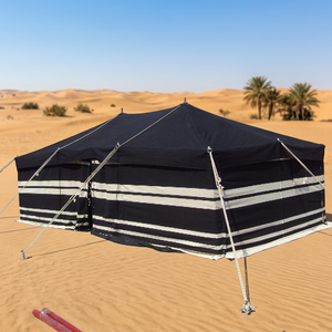 Arabic Style Traditional Black & White Stripe Waterproof Canvas Camping Outdoor Desert Double Two Bedrooms Disaster <b>Tent</b> - Product Image 1