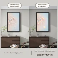 Peinture décorative encadrée en relief 3D, fleurs et oiseaux modernes et simples, origine Chine, pour salon, chambre à coucher