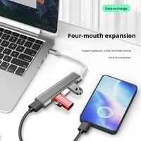 Hub USB 3.0 haute vitesse 4 ports, adaptateur de hub en alliage d'aluminium USB 3.0, séparateur USB Type-C, accessoires pour ordinateur portable PC