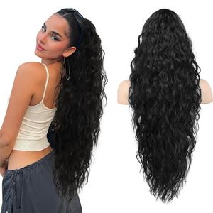 Cola de Caballo Larga Ondulada y Rizada, Peluca Sintética de Seda Resistente al Calor, Extensión con Clip para Mujer, Estilo Miss - Product Image 4