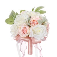 Fleurs artificielles modernes à tenir à la main pour mariage, décoration de fête nuptiale, bouquet simulé en polyester, plastique et mousse EVA, taille personnalisée
