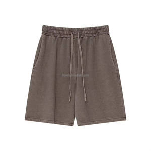 Pantalones Cortos Unisex de Verano con Logotipo Personalizado, Pantalones Cortos de Algodón Grueso con Lavado Ácido, Diseño Vintage Desteñido con Serigrafía - Product Image 2