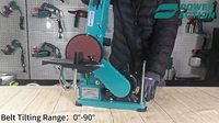 Ponceuse à bande et à disque Power Action BDS375 375W, disque de 150 mm, machine à poncer de table pour le bois, le métal, le polissage et le meulage