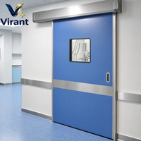 Système coulissant automatique ignifuge, porte d'hôpital médicale avec capteur photocellule de sécurité pour couloirs de personnel et vestiaires