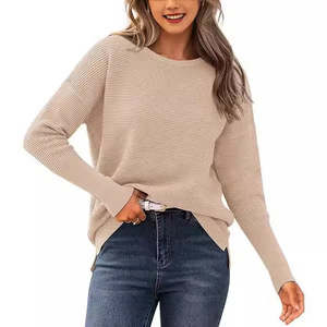 Pull rayé à col rond pour femme, tricot à manches longues, mode décontractée, taille européenne et américaine S M L XL XXL XXXL - Product Image 3