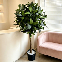Petit arbre artificiel en laurier sauvage pour décoration de mariage, plante artificielle sur pied pour intérieur/extérieur, hôtel, maison