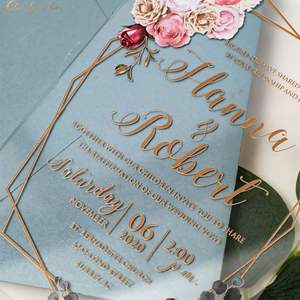 Cartes d'<span class=keywords><strong>invitation</strong></span> de mariage, de fiançailles ou d'<span class=keywords><strong>anniversaire</strong></span> en acrylique avec un design personnalisé et un thème d'amour, <span class=keywords><strong>invitation</strong></span> élégante et magnifique - Product Image 4
