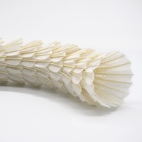 Raquette de badminton hybride écologique, durable, légère, professionnelle, de niveau tournoi, tête en liège sandwich 2 couches, plumes de canard de classe A, droite