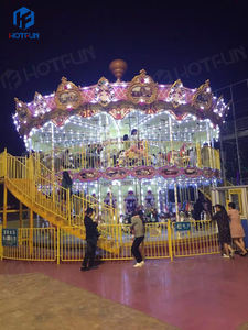 Carrousel à chevaux pour enfants en fibre de verre, double étage, 60 places, personnalisable, pour intérieur/extérieur, centre commercial, directement de l'usine - Product Image 2