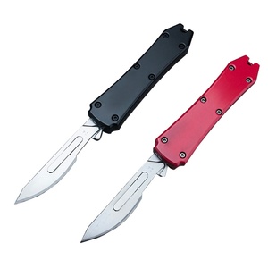 Mini couteau pliant ultra-fin EDC, lame chirurgicale pratique remplaçable, couteau de découpe extérieur, en alliage de zinc et acier - Product Image 1