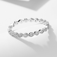 Bague fine superposée en argent sterling S925 plaqué or 14K, sertie de zircone géométrique en forme de losange, tendance, vintage, pour fiançailles