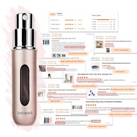 Atomiseur de Parfum Personnalisable 5ml, Mini Flacon Vaporisateur de Voyage Portable en Aluminium Rechargeable par le Bas