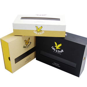 Impresión nuevo diseño cajón <span class=keywords><strong>de</strong></span> cartón negro mate deslizante PET estilo PVC ventana ropa interior caja <span class=keywords><strong>de</strong></span> embalaje - Product Image 5