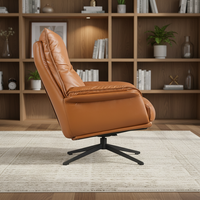 Fauteuil inclinable moderne en cuir avec repose-pieds, fauteuil de direction pivotant à dossier haut pour bureau et salon