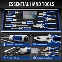 Ensemble d'outils mécaniques de réparation automobile en acier au carbone personnalisable OEM de 408 pièces, avec clés à douille 1/2, 3/8, 1/4, 72T et coffret