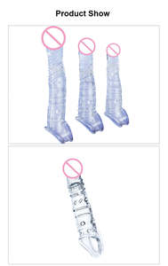 Erotische Produkte Lieferant dicke Penis Extender Ärmel wieder verwendbare extra gerippte Spike Kristall Kondom für Männer Penis ring - Product Image 5
