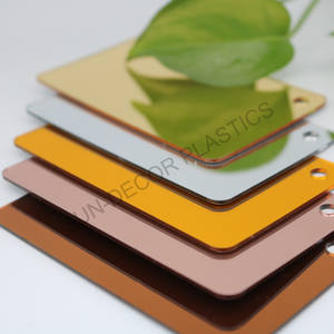 Panneau mural épais en PVC imperméable miroir doré surface lisse feuille acrylique auto-adhésive service de coupe personnalisé dureté rigide - Product Image 5