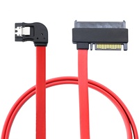 Câble adaptateur SFF-8482 29+15 broches vers SATA 7 broches à angle gauche 0,5 m SAS 6 Gbit/s pour conversion de stockage interne HDD SSD de serveur