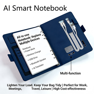 Libreta de Negocios con Cubierta de Cuero y Logotipo Personalizado, 80 Hojas, Base de Carga Inalámbrica Integrada, Toma de Notas con IA y Banco de Energía Móvil - Product Image 3