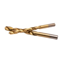 Lot de 5 forets hélicoïdaux HSS à tige droite, revêtement titane, pour le métal et le forage de puits, emballage en boîte plastique