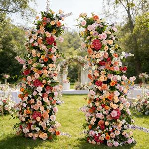 Dekorasi Pernikahan Gapura Bunga Latar Belakang Gaya Pedesaan Fotografi Acara Upacara Bunga Buatan untuk Pernikahan - Product Image 6