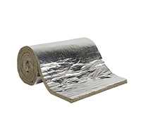 Couverture d'isolation thermique en laine de roche de basalte ignifuge certifié CE feuille d'aluminium rouleau de laine de roche Construction prix compétitif