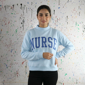 URBAN PRODUCTIONS Sweat-shirt à capuche pour femme, col montant, hiver, 100% coton, avec broderie appliquée - Product Image 1