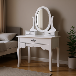 Dressing <b>Table</b> L130*W40*H75cm White Modern Design Floor Mount <b>Makeup</b> Vanity Bedroom Furniture - Product Image 2